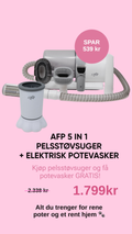Pelsstøvsuger + Elekstrisk potevasker - spar 539 kr